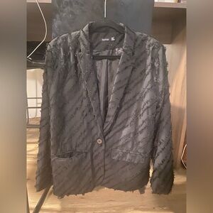 Boohoo Black Textured Blazer